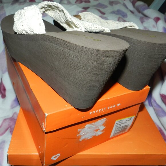 Rocket Dog Natural Crochet Platform Sandal Women Sizes 🆕⌚FAST😮💨⚡🚚 - Picture 11 of 13